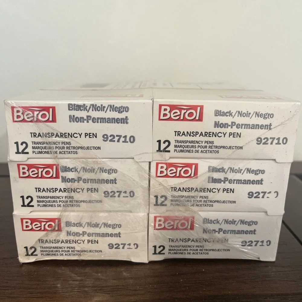 VTG Berol Transparency Pens Black Non-permanent 6 Boxes Of 12